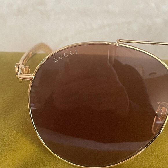 Gucci 61MM GG Charm Aviator Sunglasses GG0725S main image 10